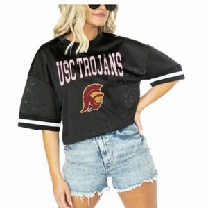 Gameday Couture USC Trojans Logo Women's‎ Size Large Black Game Face Crop Jersey